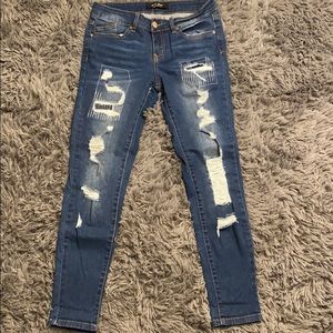 Dark wash ripped jeans